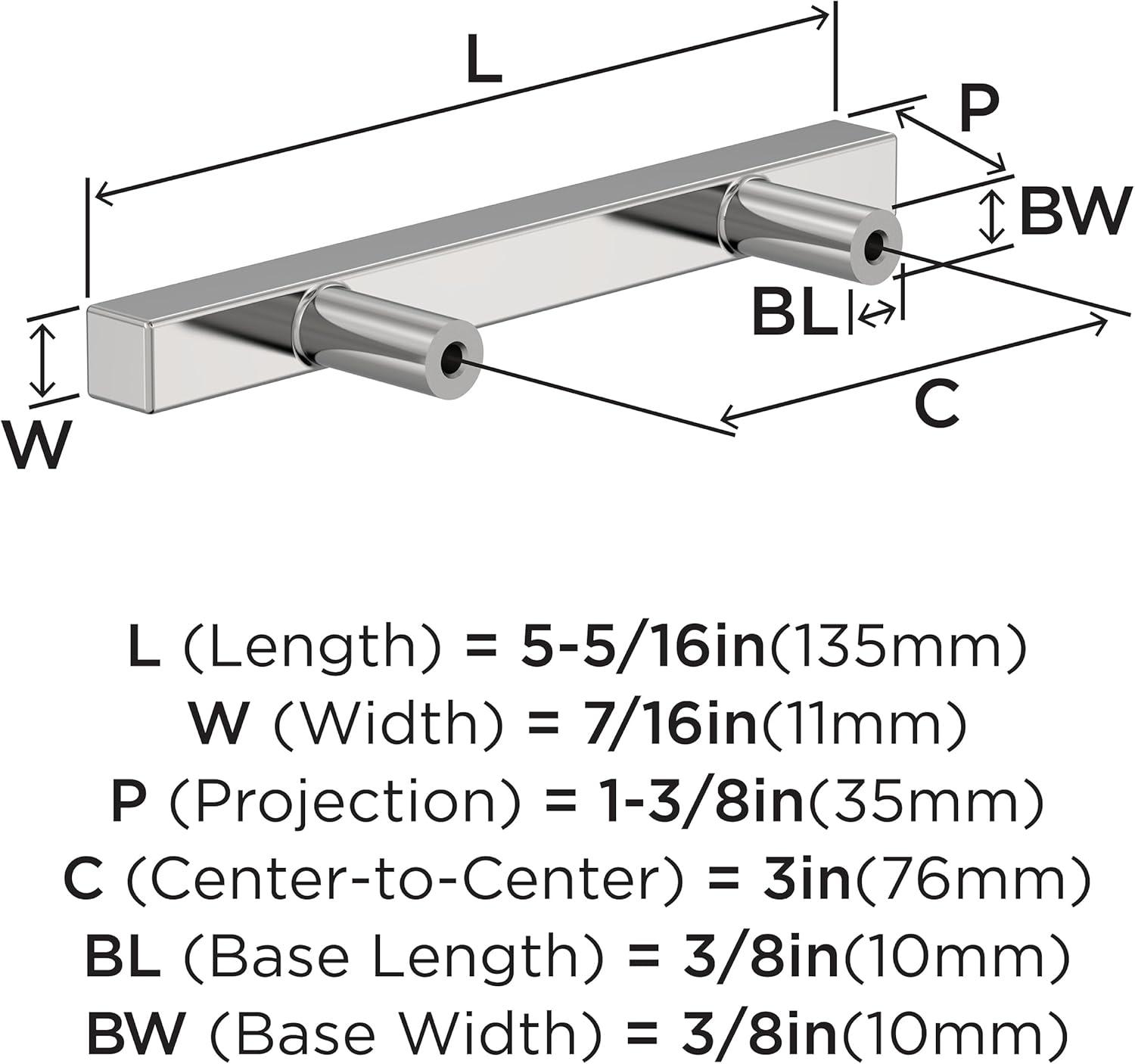 imageAmerock Bar Pulls Square 6516 inch 160mm CentertoCenter Champagne Bronze Cabinet Pull 10 PackPolished Chrome