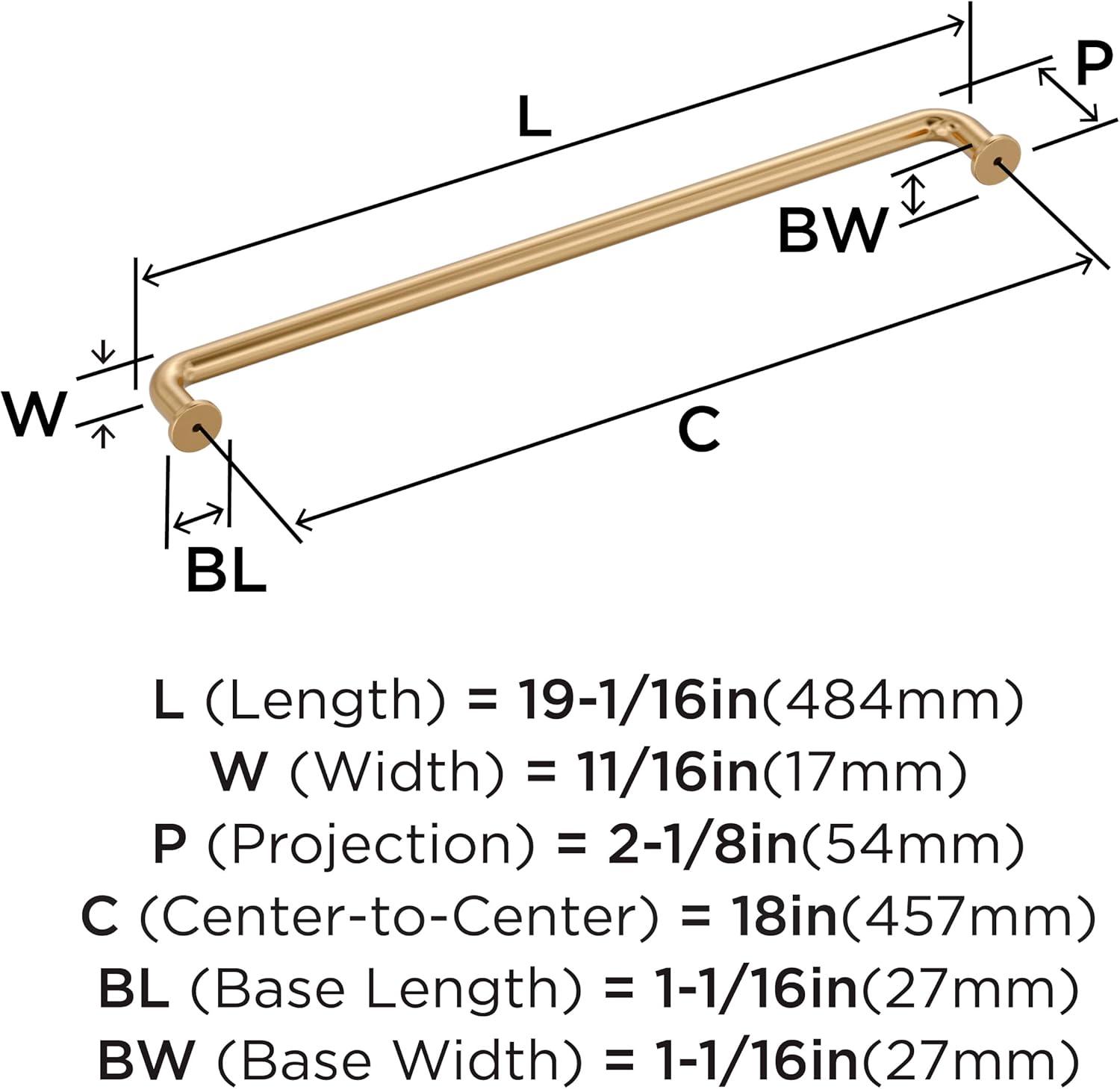 imageAmerock Factor 18 inch 457mm CentertoCenter Champagne Bronze Appliance Pull BP36967CZChampagne Bronze