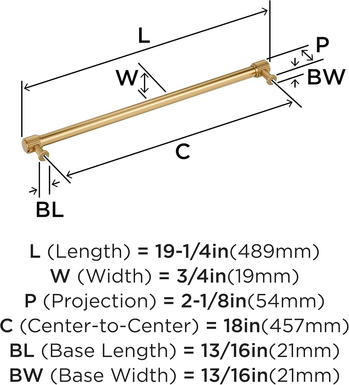 imageAmerock Farewind 81316 inch 224mm CentertoCenter Polished Chrome Cabinet Pull BP3780726Champagne Bronze