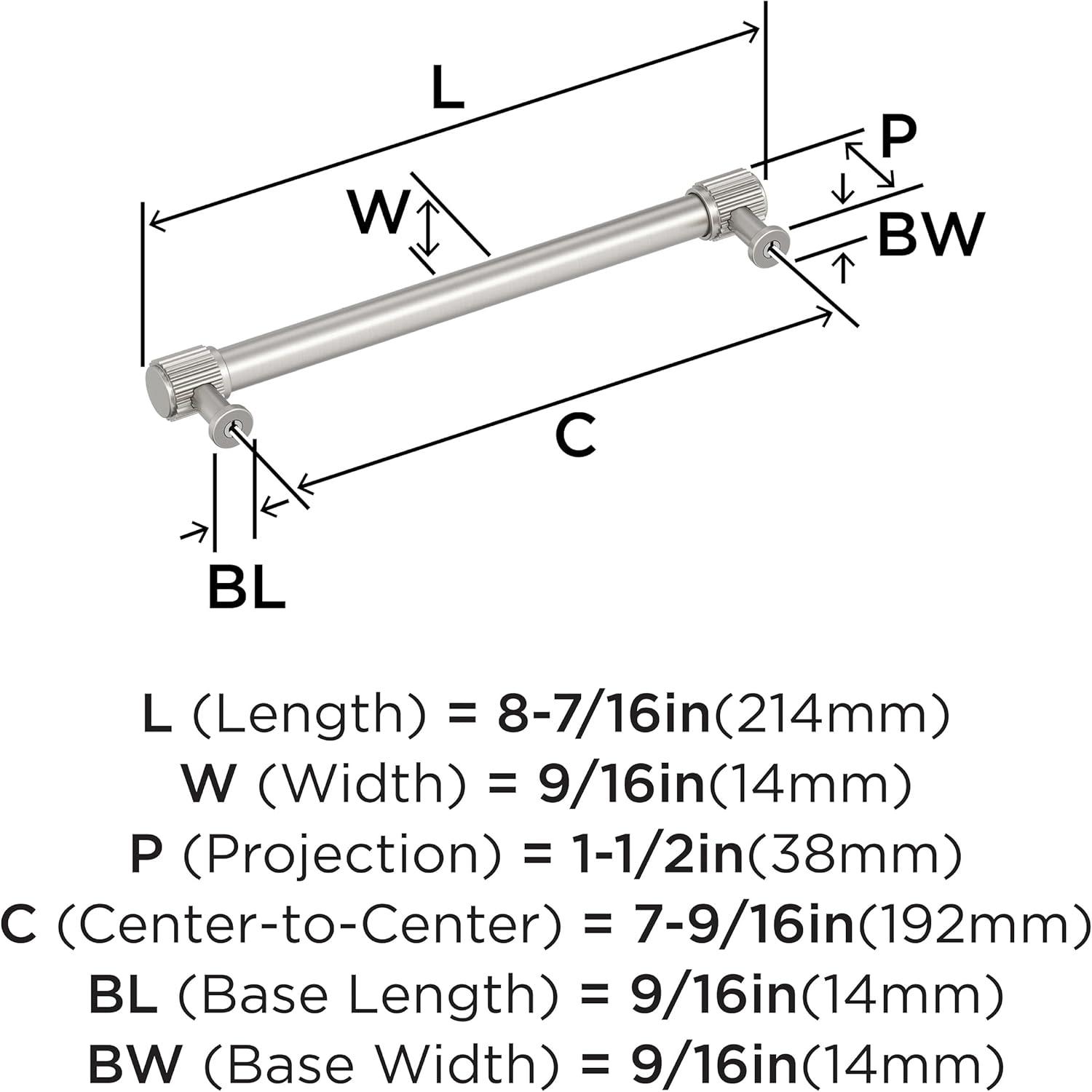 imageAmerock Farewind 81316 inch 224mm CentertoCenter Polished Chrome Cabinet Pull BP3780726Satin Nickel