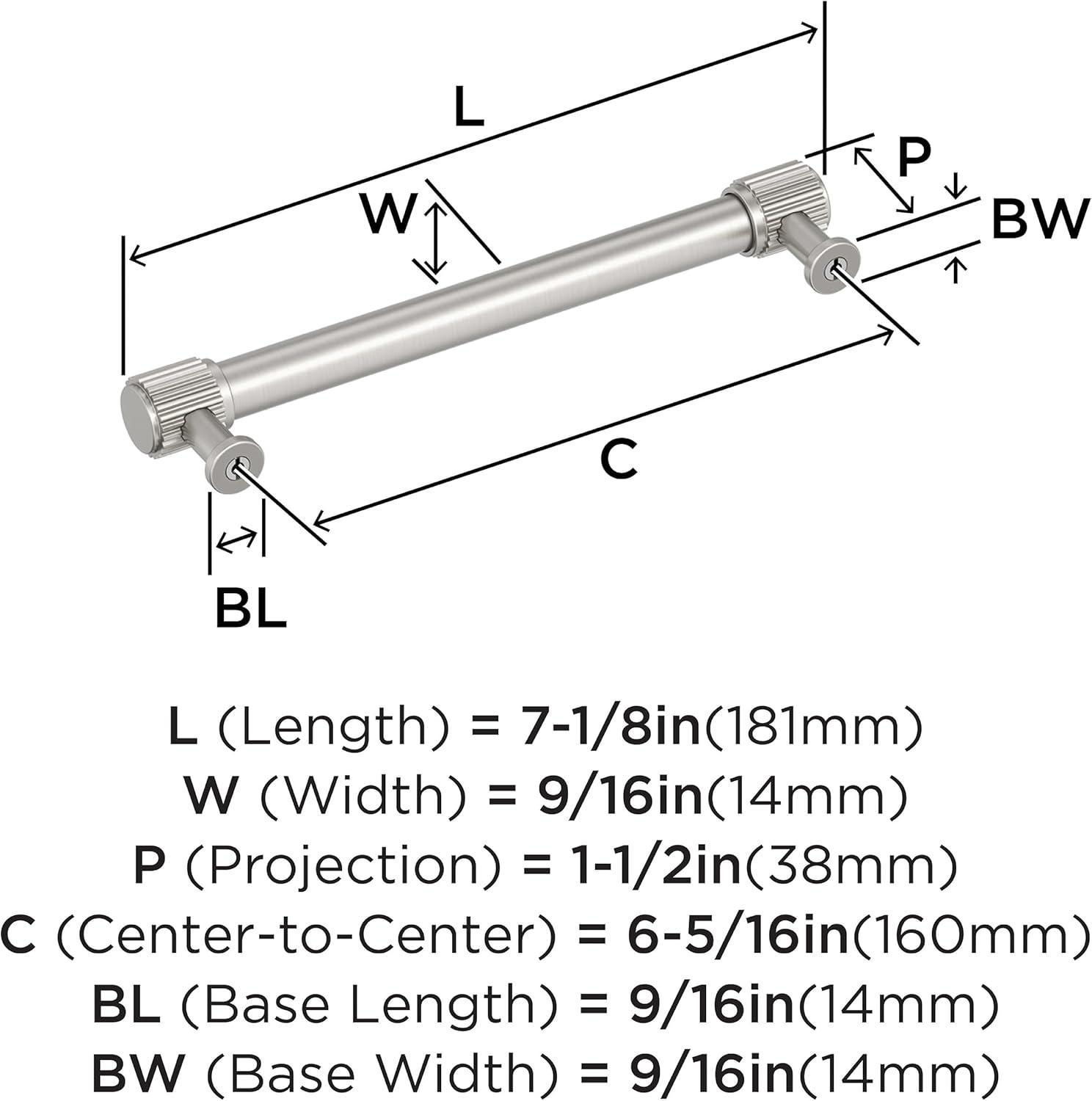 imageAmerock Farewind 81316 inch 224mm CentertoCenter Polished Chrome Cabinet Pull BP3780726Satin Nickel