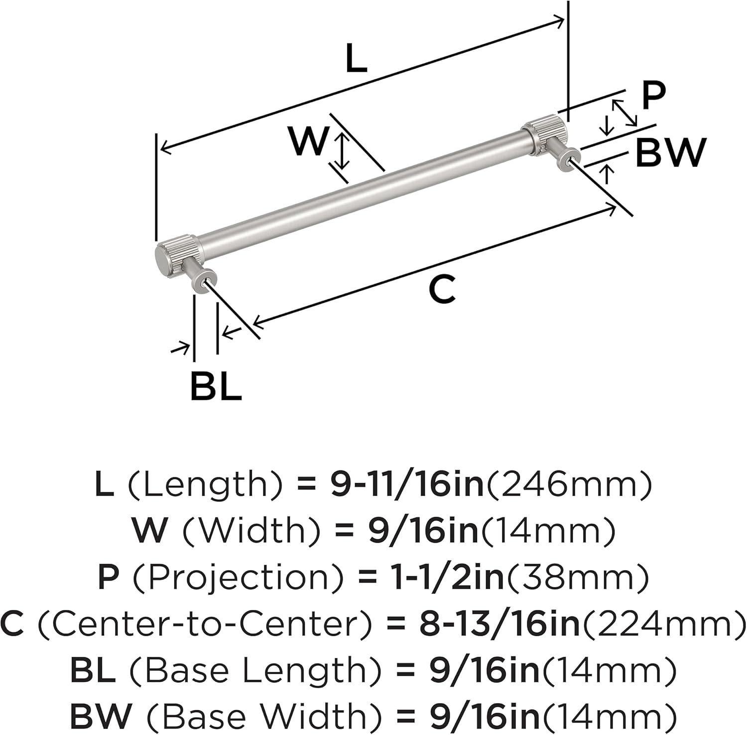 imageAmerock Farewind 81316 inch 224mm CentertoCenter Polished Chrome Cabinet Pull BP3780726Satin Nickel