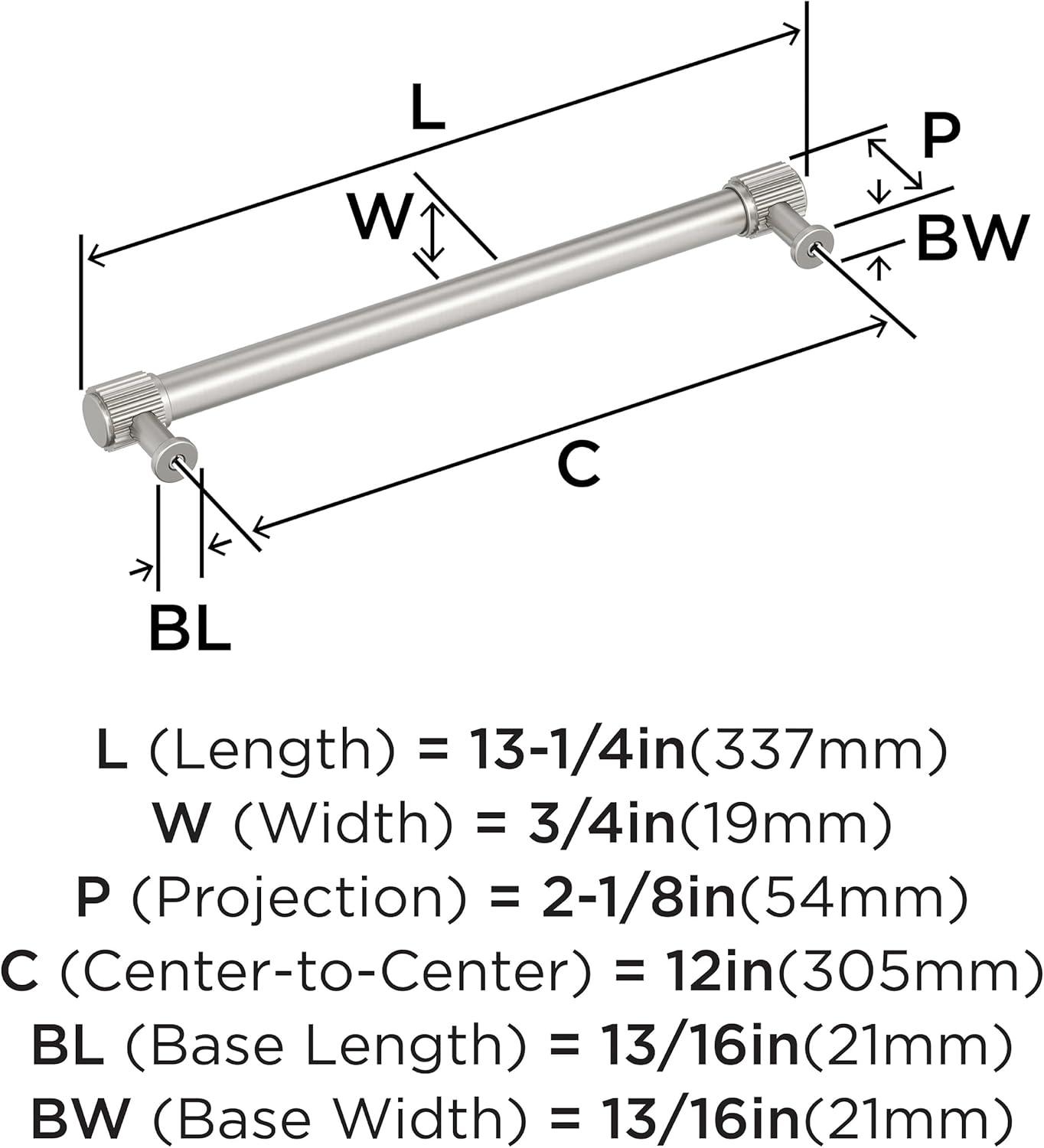 imageAmerock Farewind 81316 inch 224mm CentertoCenter Polished Chrome Cabinet Pull BP3780726Satin Nickel