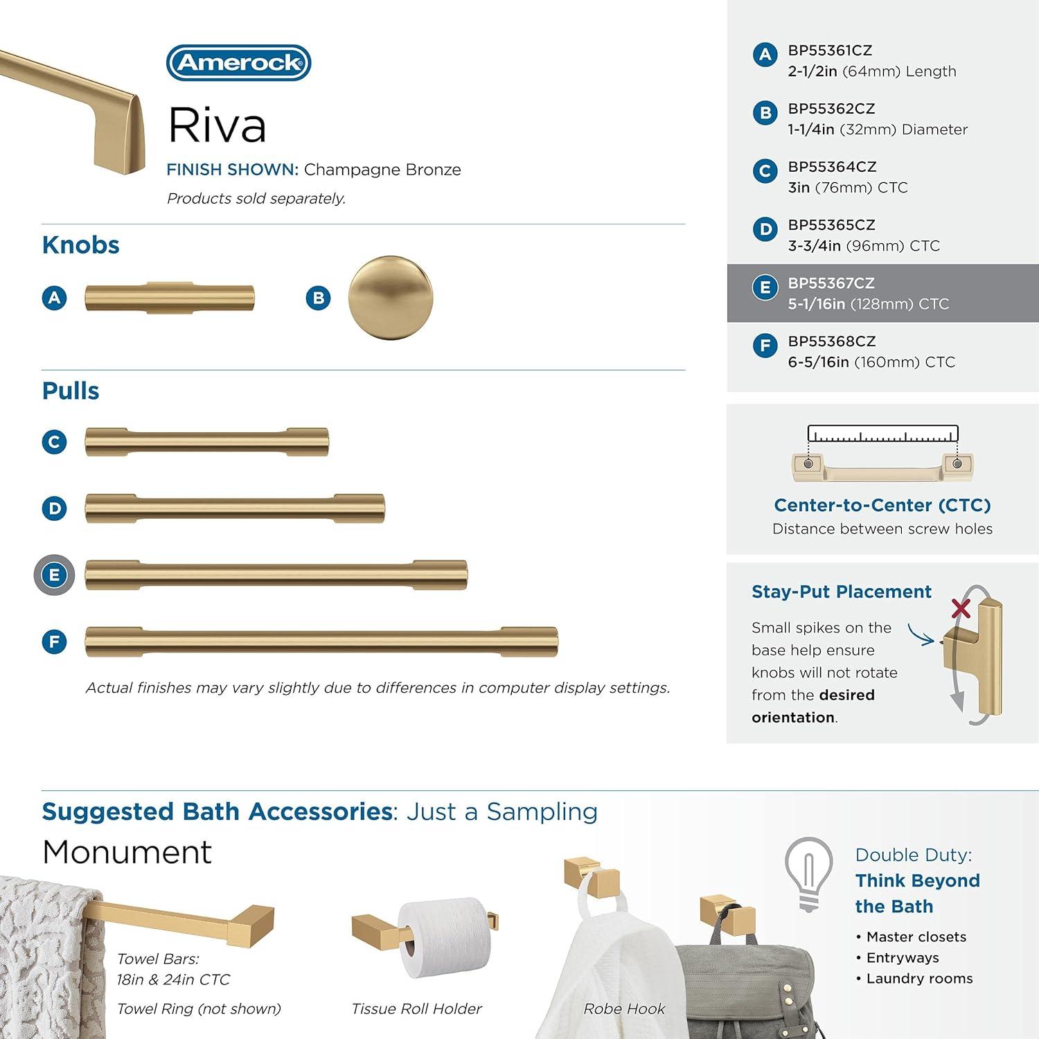 imageAmerock Riva 18 inch 457mm CentertoCenter Champagne Bronze Appliance Pull BP55371CZChampagne Bronze