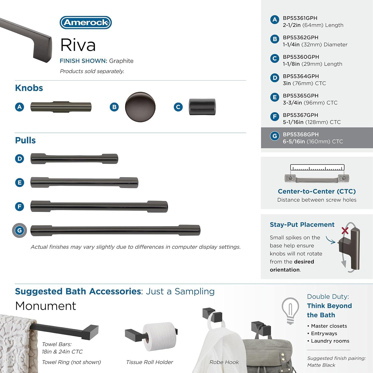 imageAmerock Riva 18 inch 457mm CentertoCenter Champagne Bronze Appliance Pull BP55371CZGraphite
