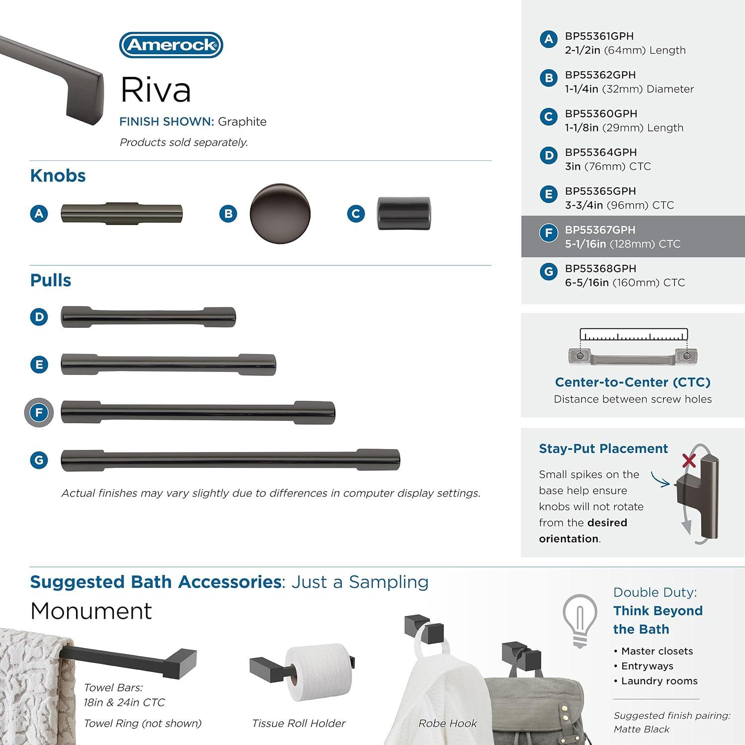 imageAmerock Riva 18 inch 457mm CentertoCenter Champagne Bronze Appliance Pull BP55371CZGraphite