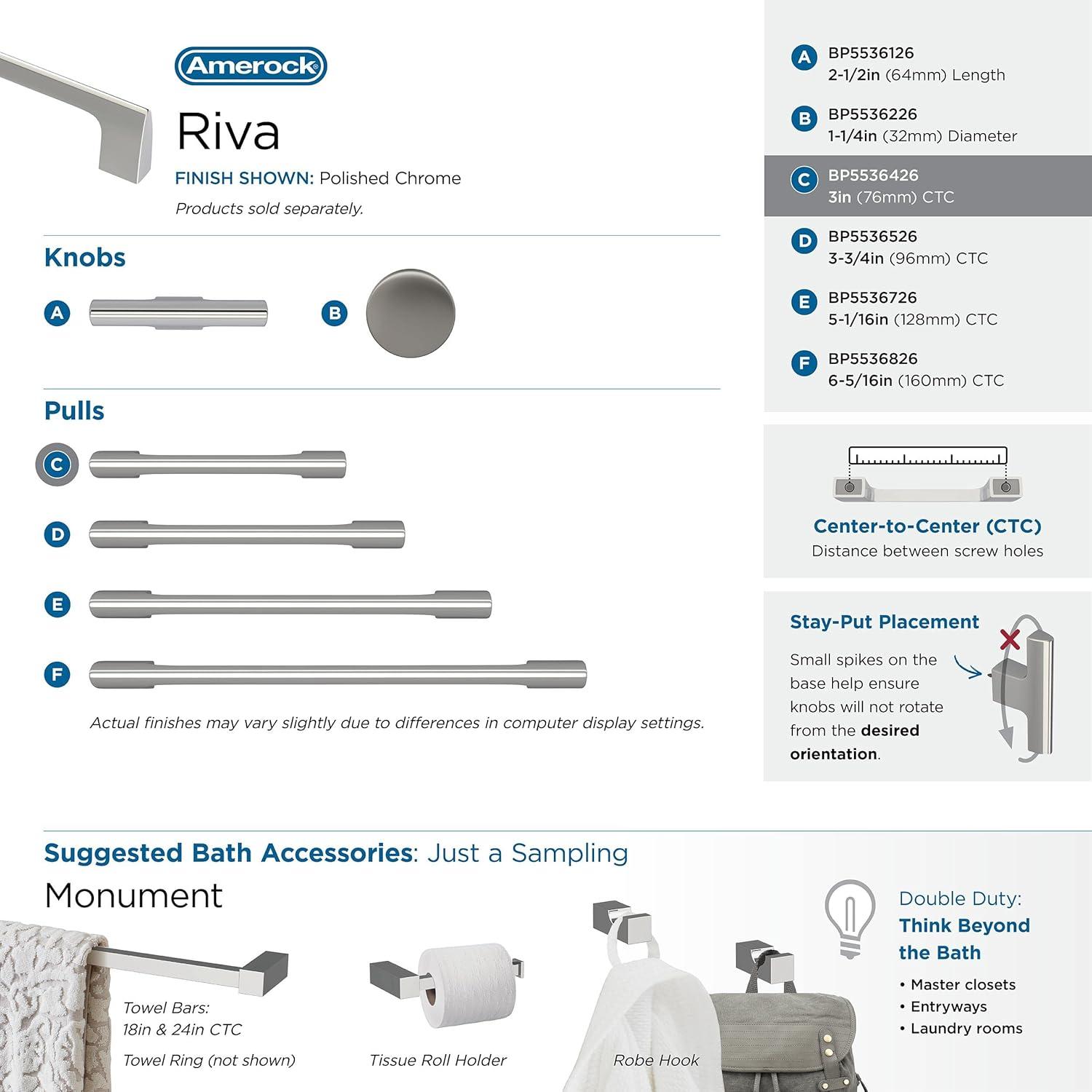 imageAmerock Riva 18 inch 457mm CentertoCenter Champagne Bronze Appliance Pull BP55371CZPolished Chrome
