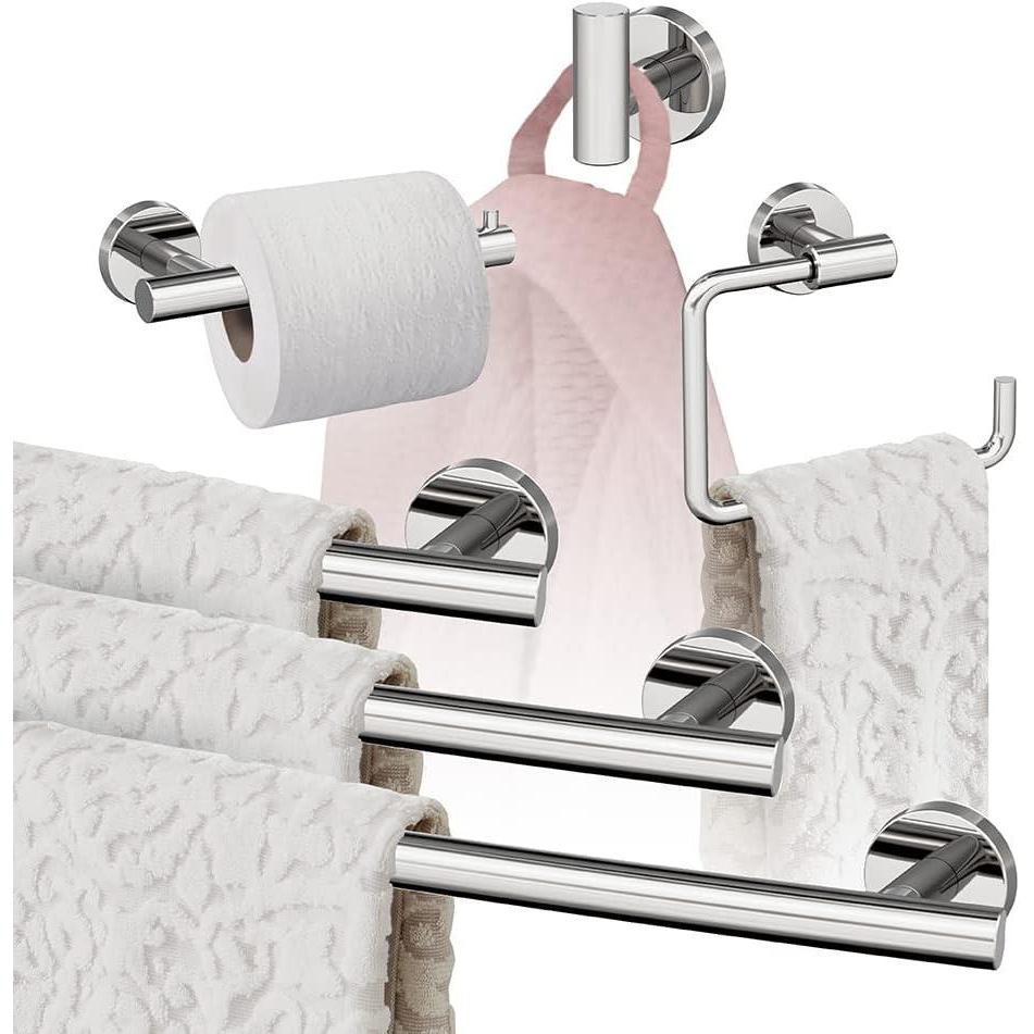 imageAmerock BH26546MB  Matte Black Towel Bar  9 in 229 mm Towel Rack  Arrondi  Bathroom Towel Holder  Bathroom Hardware  Bath AccessoriesPolished Stainless Steel