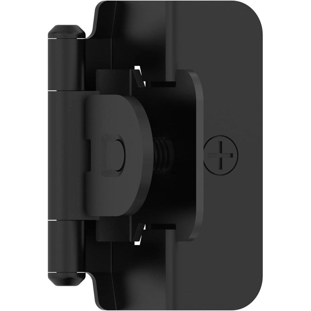 imageAmerock BPR8704CZ Cabinet Hinge 12 in 13 mm Overlay Double Demountable Champagne Bronze Kitchen Cabinet Door Hinge 1 Pair2 Pack Functional HardwareMatte Black