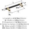 Amerock | Cabinet Pull | Matte Black/Champagne Bronze | 3-3/4 inch (96 mm) Center-to-Center | Mergence | 1 Pack | Drawer Pull | Cabinet Handle | Cabinet Hardware(Matte Black/Golden Champagne)