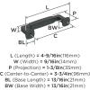 Amerock BP36890FB Stature Cabinet Pull, 8-13/16 in (224 mm) Center-to-Center, Matte Black(Matte Black)
