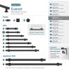 Amerock Corp BP37111CZ Everett Appliance Pull, 18 in (457 mm) Center-to-Center, Champagne Bronze(Matte Black)