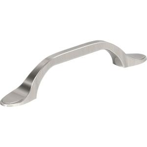 Amerock | Cabinet Pull | Matte Black | 3 inch (76 mm) Center-to-Center | Ravino | 1 Pack | Drawer Pull | Drawer Handle | Cabinet Hardware(Satin Nickel)
