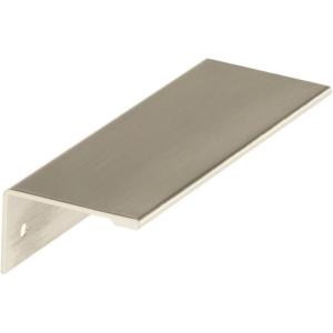 Amerock | Cabinet Pull | Matte Black | 5-1/16 inch (128 mm) Center to Center | Edge Pull | 1 Pack | Drawer Pull | Drawer Handle | Cabinet Hardware(Satin Nickel)