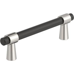 Amerock | Cabinet Pull | Matte Black/Champagne Bronze | 3-3/4 inch (96 mm) Center-to-Center | Mergence | 1 Pack | Drawer Pull | Cabinet Handle | Cabinet Hardware(Matte Black/Polished Nickel)
