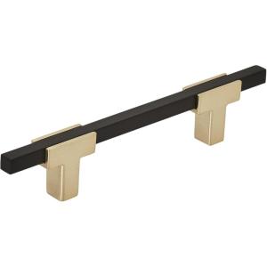 Amerock | Cabinet Pull | Polished Chrome/Black Chrome | 10-1/16 inch (256 mm) Center to Center | Urbanite | 1 Pack | Drawer Pull | Drawer Handle | Cabinet Hardware(Brushed Gold/Matte Black)