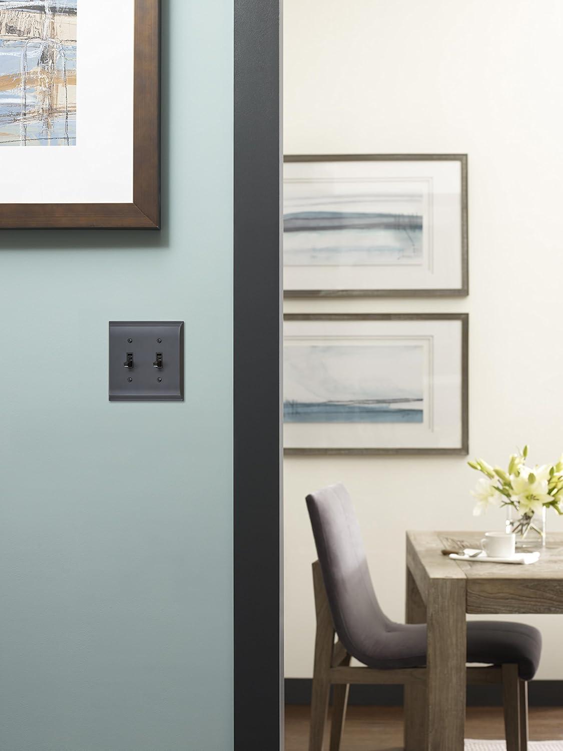 image:imageAmerock Wall Plate Golden Champagne 2 Toggle Switch Plate Cover Mulholland 1 Pack Light Switch CoverBlack Bronze