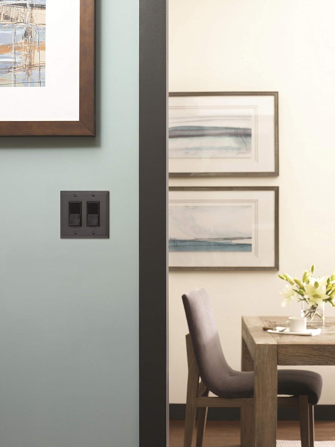 image:imageAmerock Wall Plate Golden Champagne 2 Toggle Switch Plate Cover Mulholland 1 Pack Light Switch CoverBlack Bronze