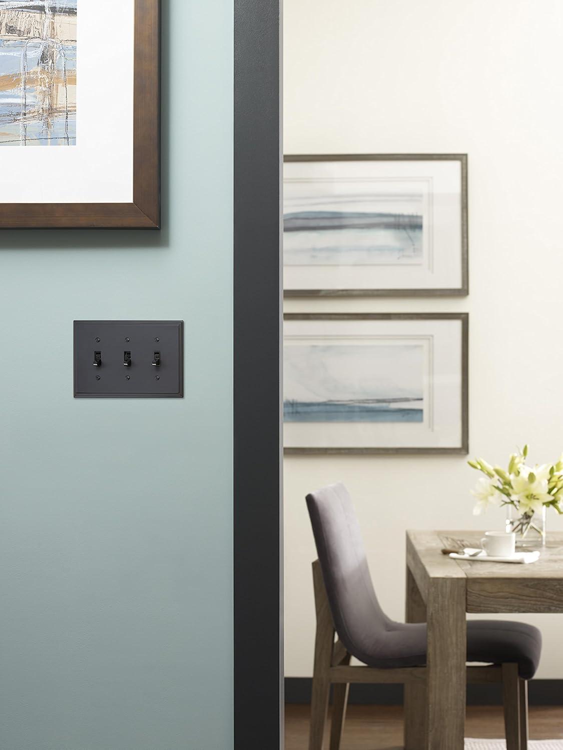 image:imageAmerock Wall Plate Golden Champagne 2 Toggle Switch Plate Cover Mulholland 1 Pack Light Switch CoverBlack Bronze