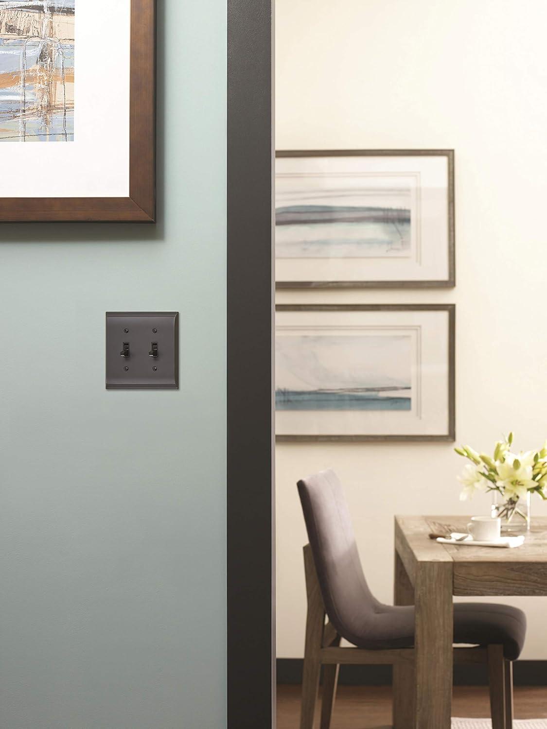 image:imageAmerock Wall Plate Golden Champagne 2 Toggle Switch Plate Cover Mulholland 1 Pack Light Switch CoverBlack Bronze