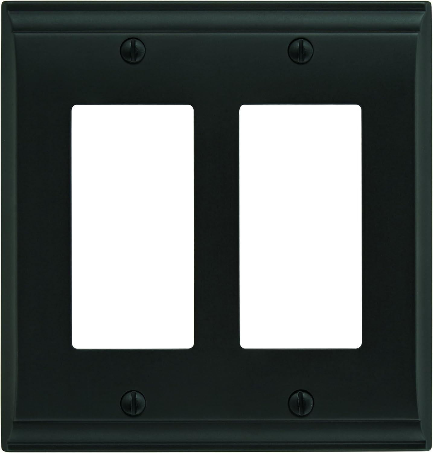image:imageAmerock Wall Plate Golden Champagne 2 Toggle Switch Plate Cover Mulholland 1 Pack Light Switch CoverBlack Bronze