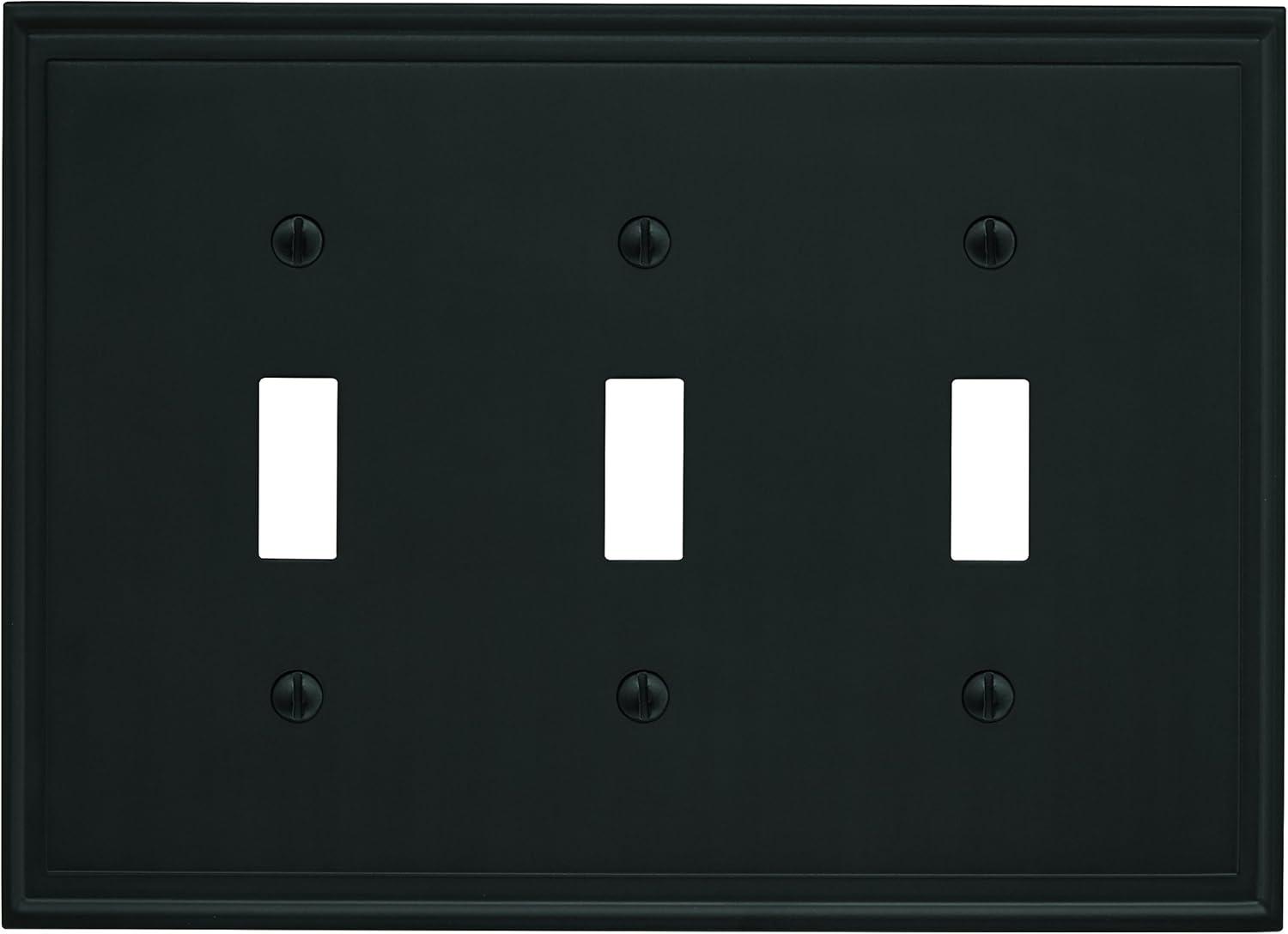 image:imageAmerock Wall Plate Golden Champagne 2 Toggle Switch Plate Cover Mulholland 1 Pack Light Switch CoverBlack Bronze