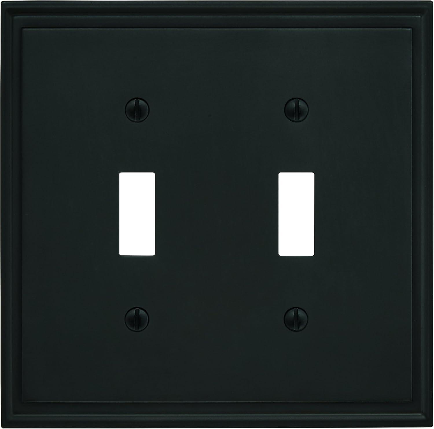 image:imageAmerock Wall Plate Golden Champagne 2 Toggle Switch Plate Cover Mulholland 1 Pack Light Switch CoverBlack Bronze