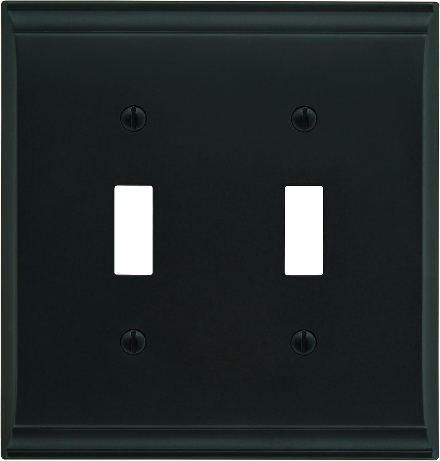 image:imageAmerock Wall Plate Golden Champagne 2 Toggle Switch Plate Cover Mulholland 1 Pack Light Switch CoverBlack Bronze