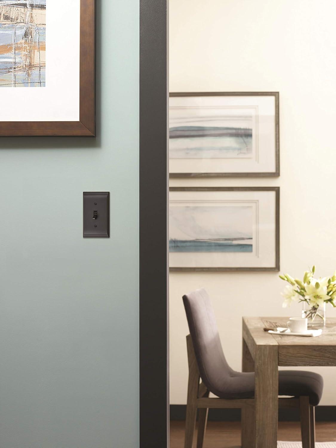 image:imageAmerock Wall Plate Golden Champagne 2 Toggle Switch Plate Cover Mulholland 1 Pack Light Switch CoverBlack Bronze