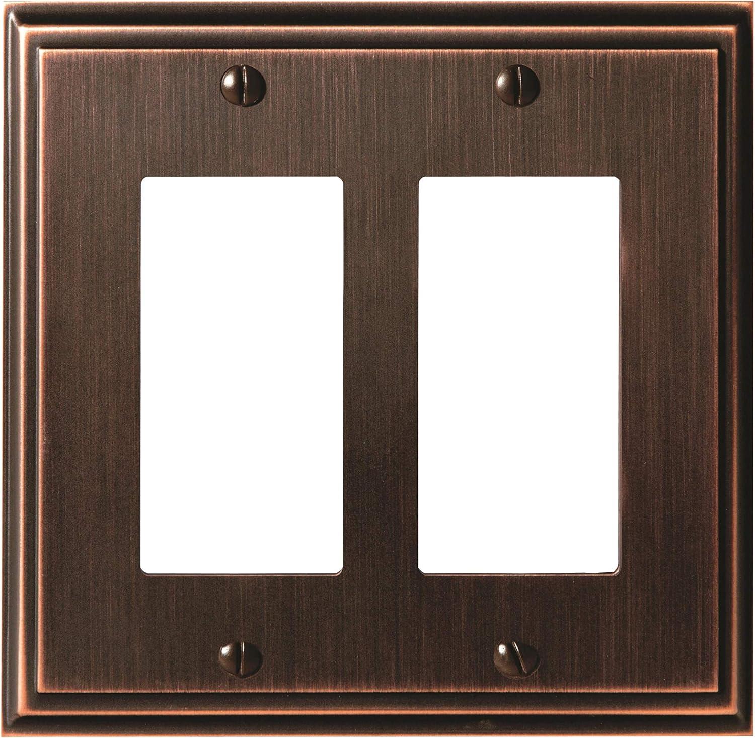 image:imageAmerock Wall Plate Golden Champagne 2 Toggle Switch Plate Cover Mulholland 1 Pack Light Switch CoverOil Rubbed Bronze