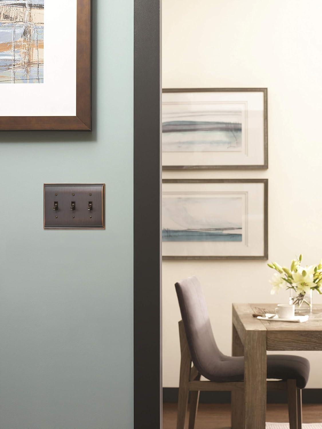 image:imageAmerock Wall Plate Golden Champagne 2 Toggle Switch Plate Cover Mulholland 1 Pack Light Switch CoverOil Rubbed Bronze