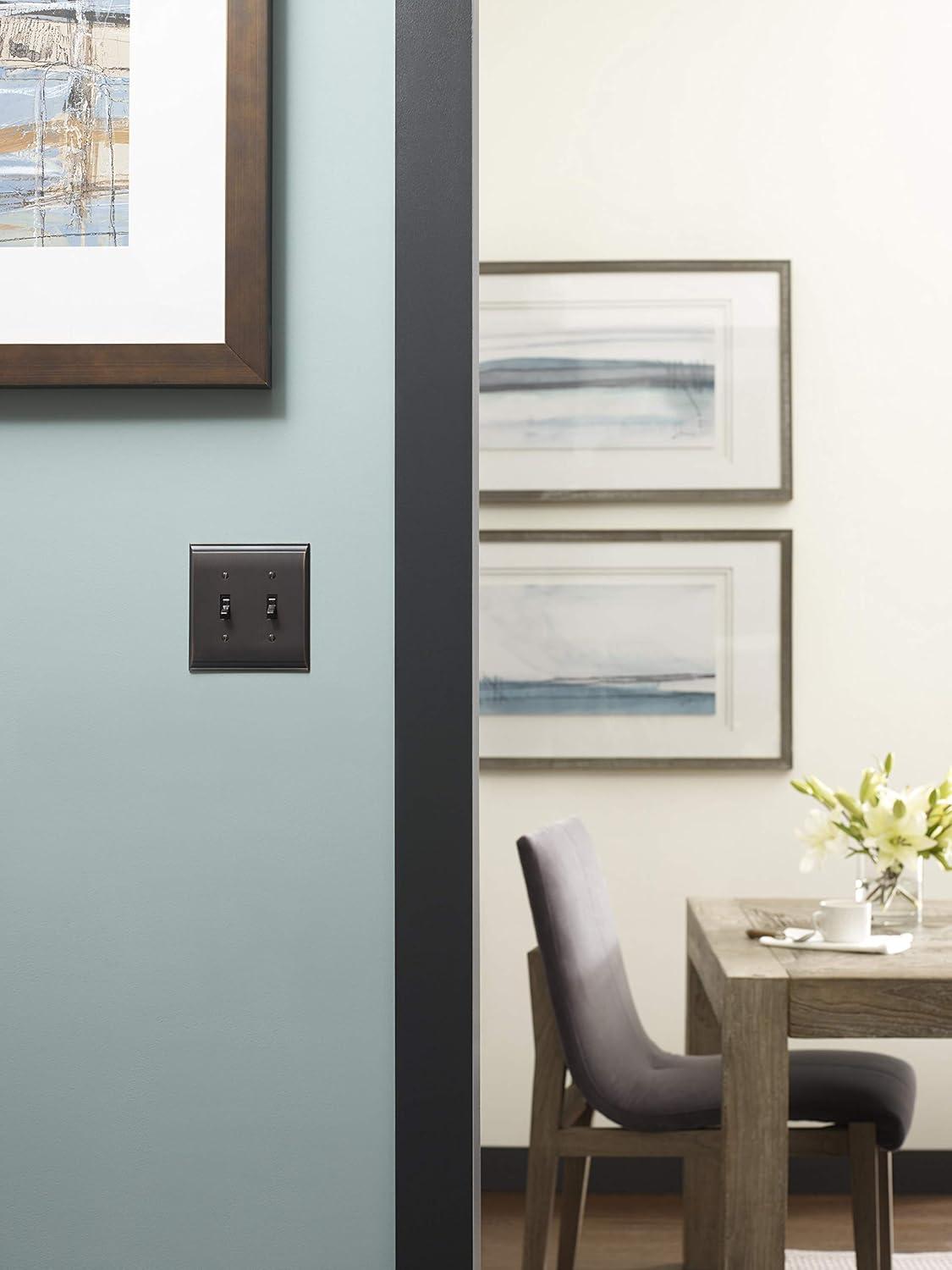 image:imageAmerock Wall Plate Golden Champagne 2 Toggle Switch Plate Cover Mulholland 1 Pack Light Switch CoverOil Rubbed Bronze
