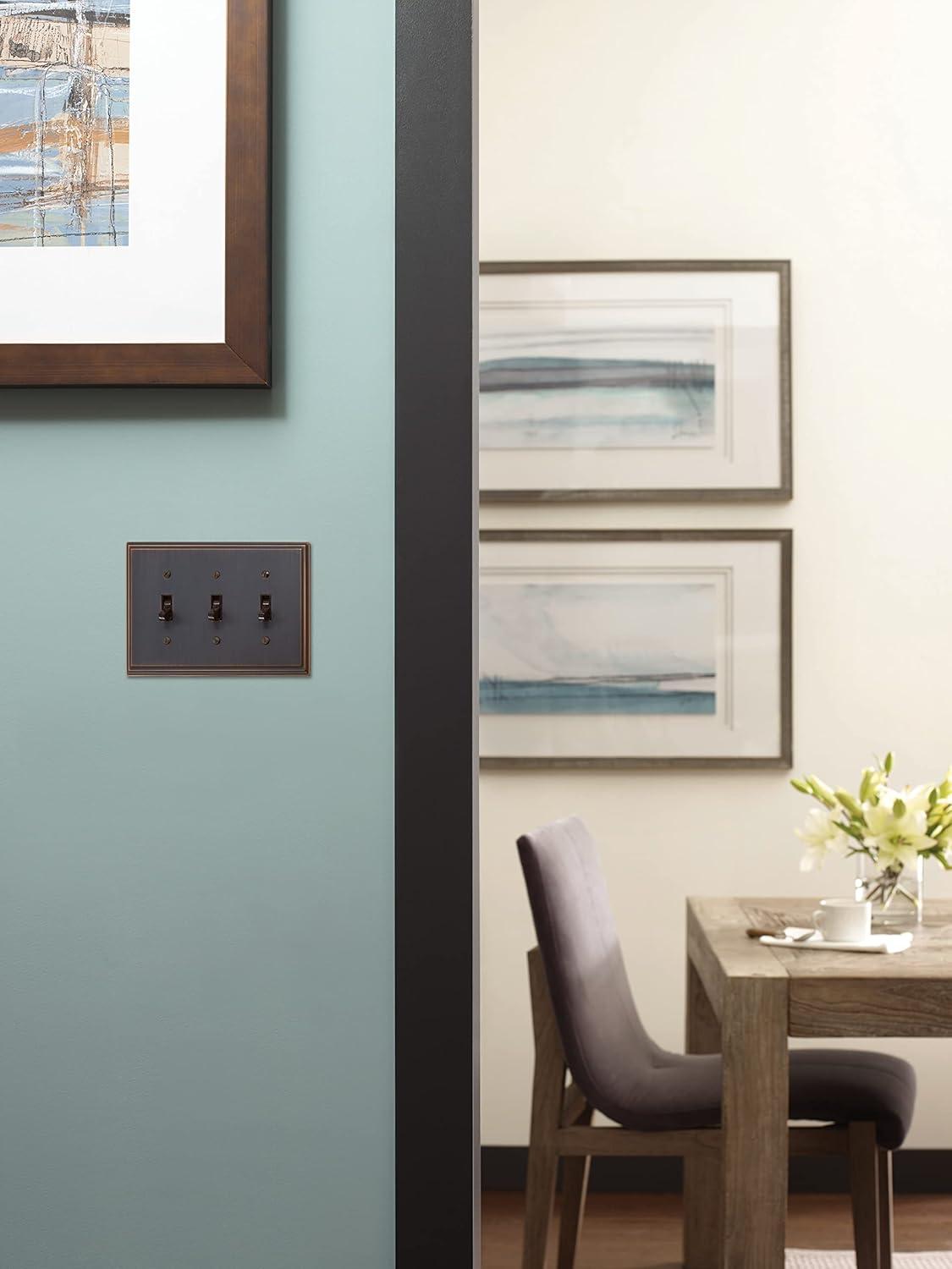 image:imageAmerock Wall Plate Golden Champagne 2 Toggle Switch Plate Cover Mulholland 1 Pack Light Switch CoverOil Rubbed Bronze