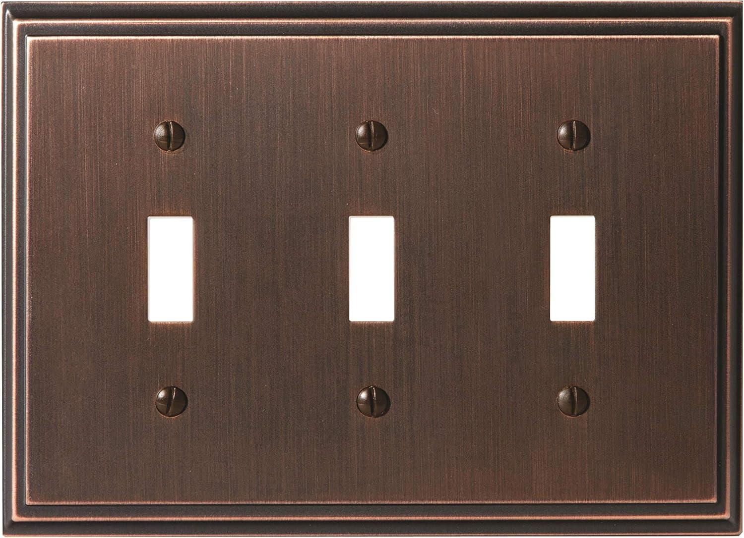 image:imageAmerock Wall Plate Golden Champagne 2 Toggle Switch Plate Cover Mulholland 1 Pack Light Switch CoverOil Rubbed Bronze