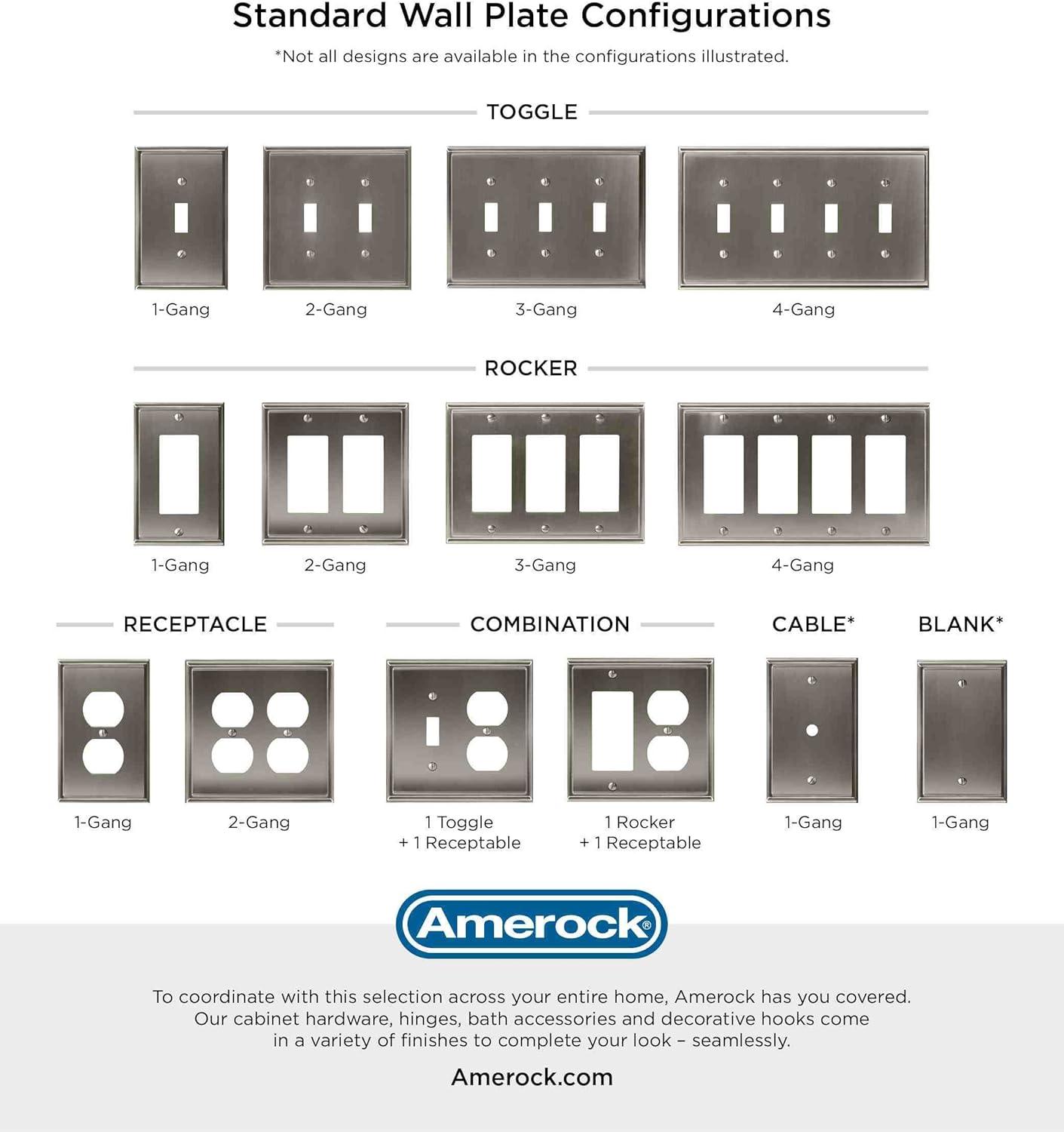 image:imageAmerock Wall Plate Golden Champagne 2 Toggle Switch Plate Cover Mulholland 1 Pack Light Switch CoverOil Rubbed Bronze