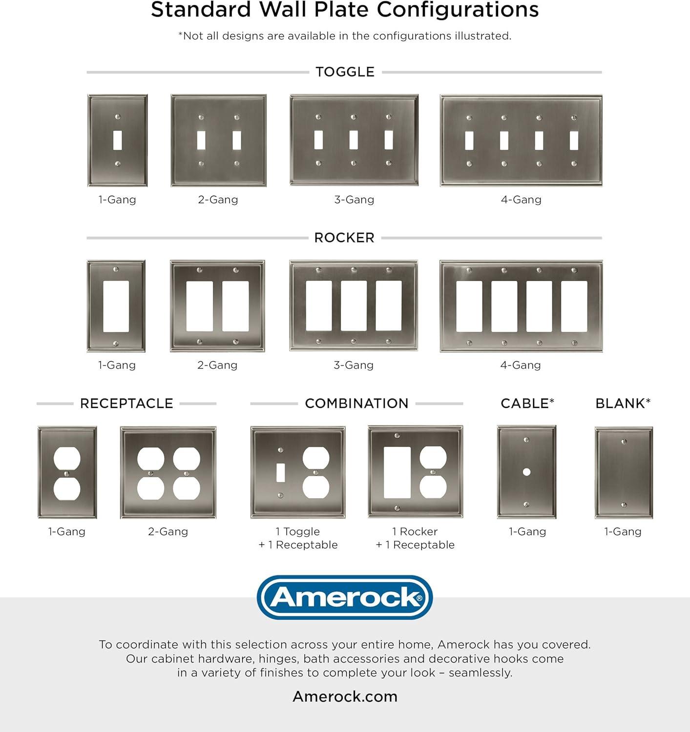 image:imageAmerock Wall Plate Golden Champagne 2 Toggle Switch Plate Cover Mulholland 1 Pack Light Switch CoverOil Rubbed Bronze