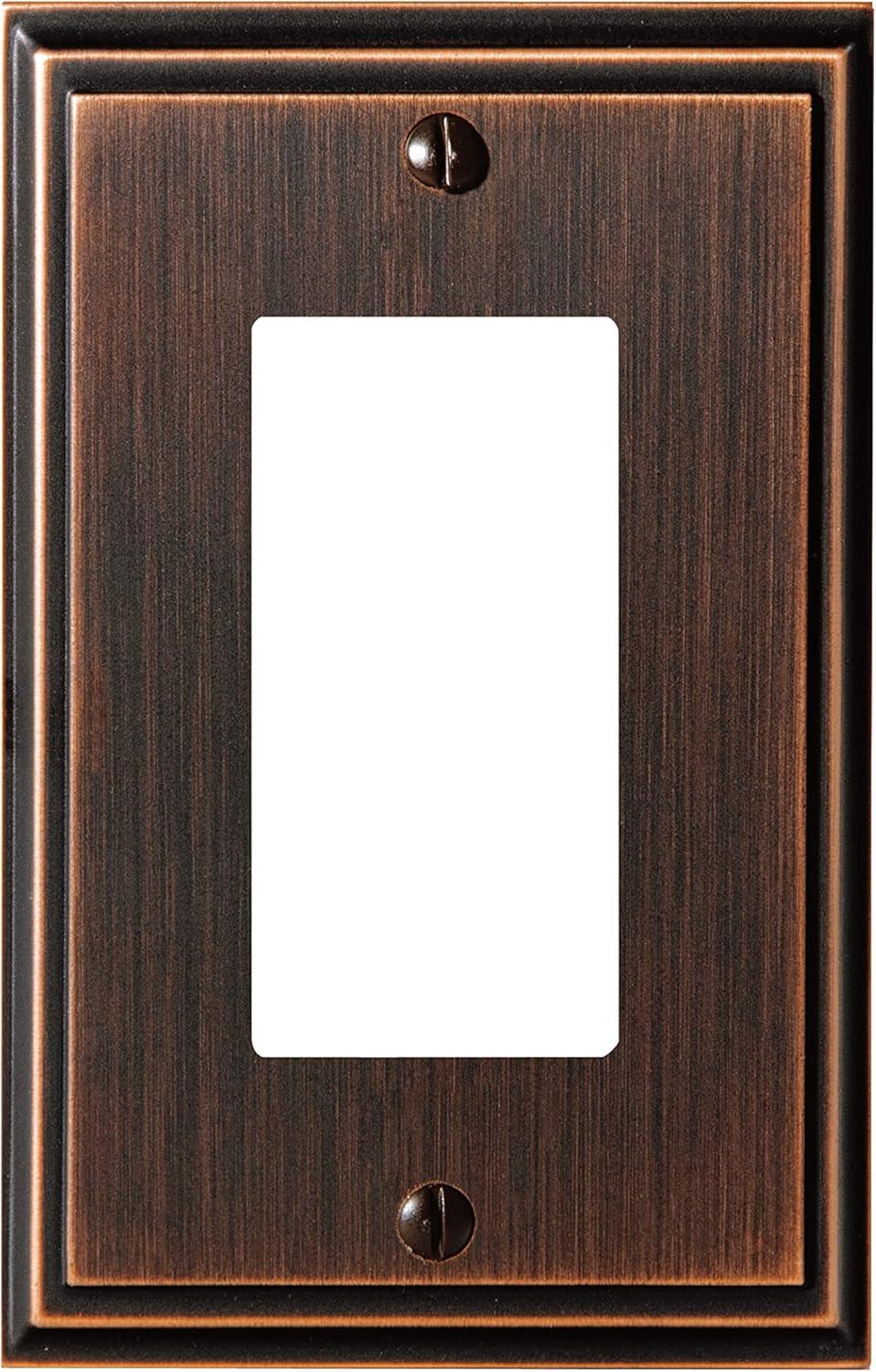 image:imageAmerock Wall Plate Golden Champagne 2 Toggle Switch Plate Cover Mulholland 1 Pack Light Switch CoverOil Rubbed Bronze