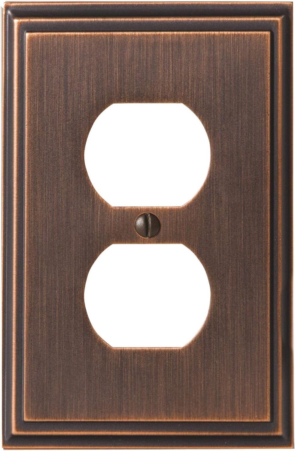 image:imageAmerock Wall Plate Golden Champagne 2 Toggle Switch Plate Cover Mulholland 1 Pack Light Switch CoverOil Rubbed Bronze