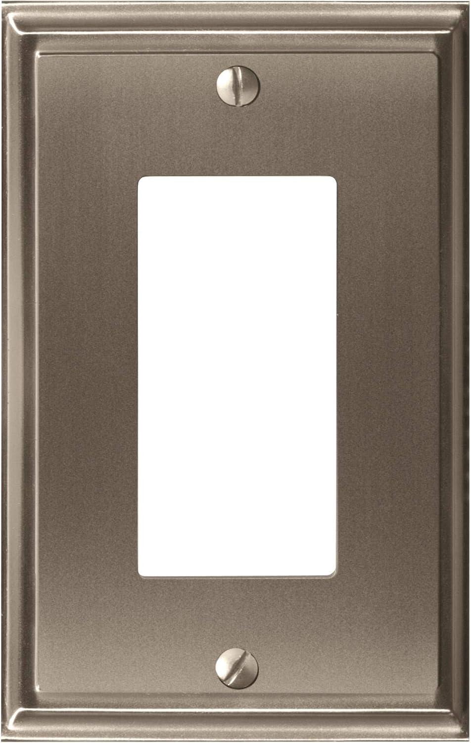 image:imageAmerock Wall Plate Golden Champagne 2 Toggle Switch Plate Cover Mulholland 1 Pack Light Switch CoverSatin Nickel