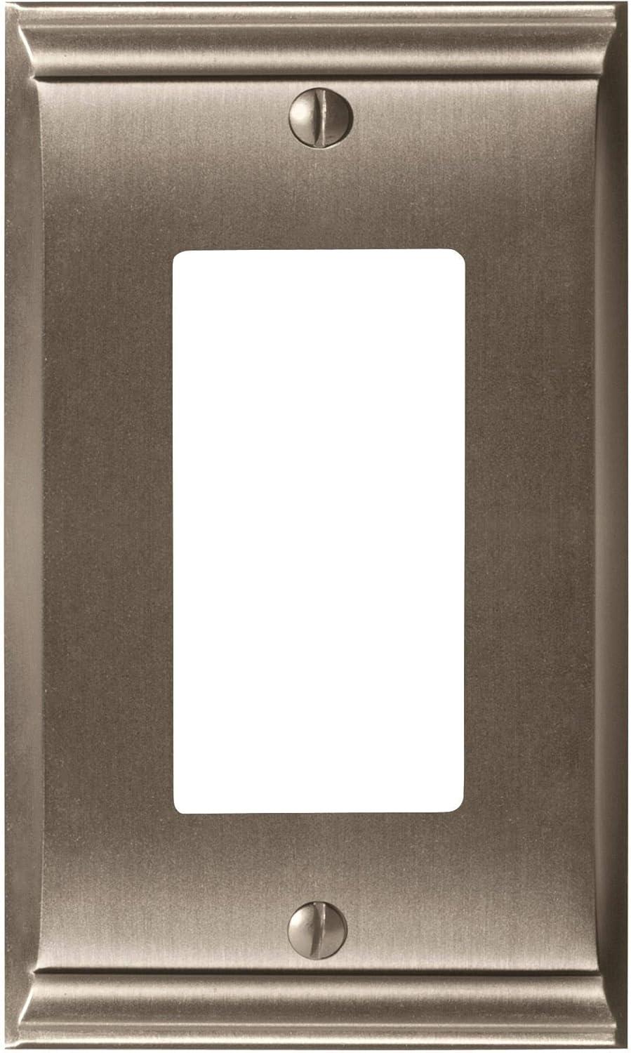 image:imageAmerock Wall Plate Golden Champagne 2 Toggle Switch Plate Cover Mulholland 1 Pack Light Switch CoverSatin Nickel