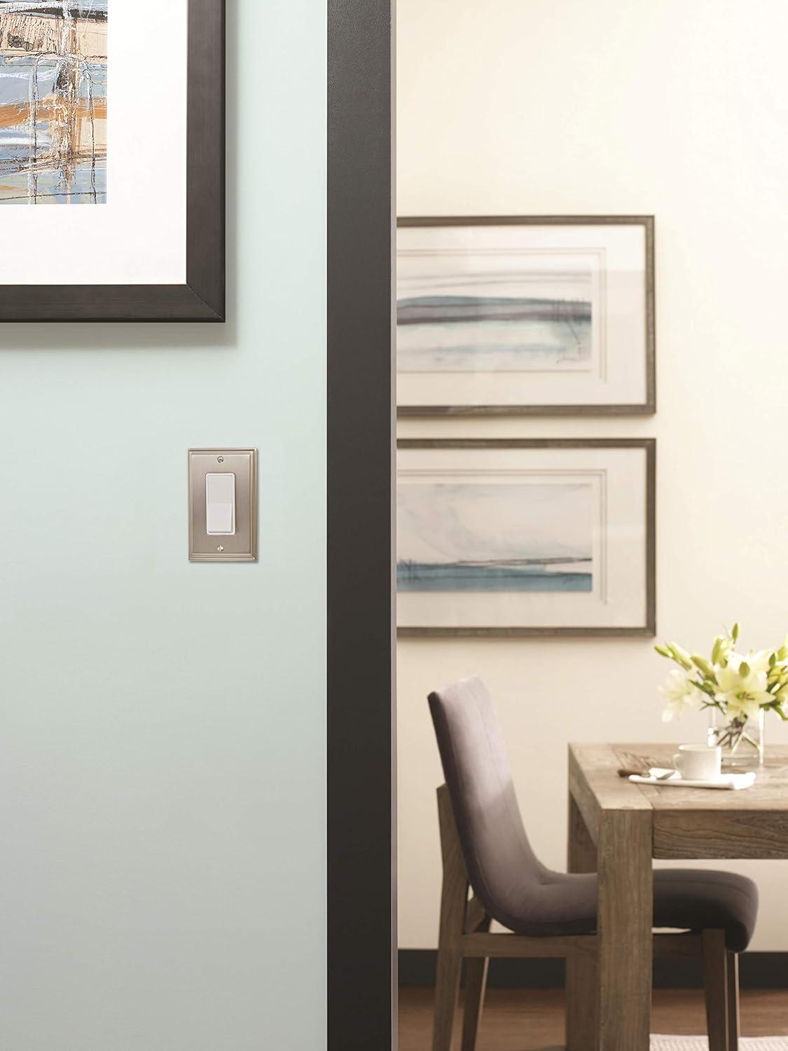 image:imageAmerock Wall Plate Golden Champagne 2 Toggle Switch Plate Cover Mulholland 1 Pack Light Switch CoverSatin Nickel