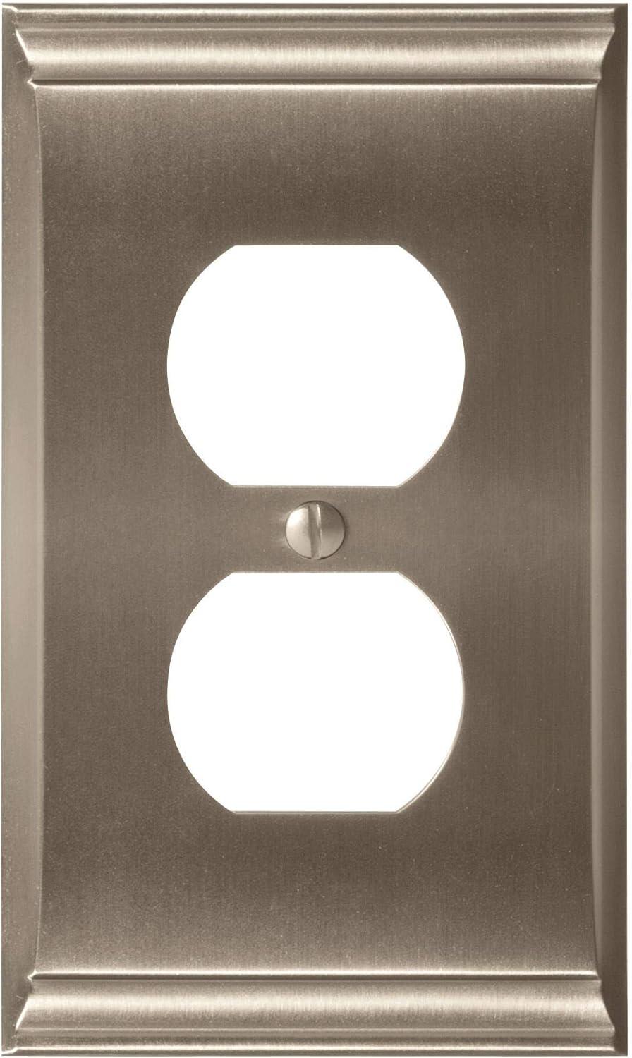 image:imageAmerock Wall Plate Golden Champagne 2 Toggle Switch Plate Cover Mulholland 1 Pack Light Switch CoverSatin Nickel