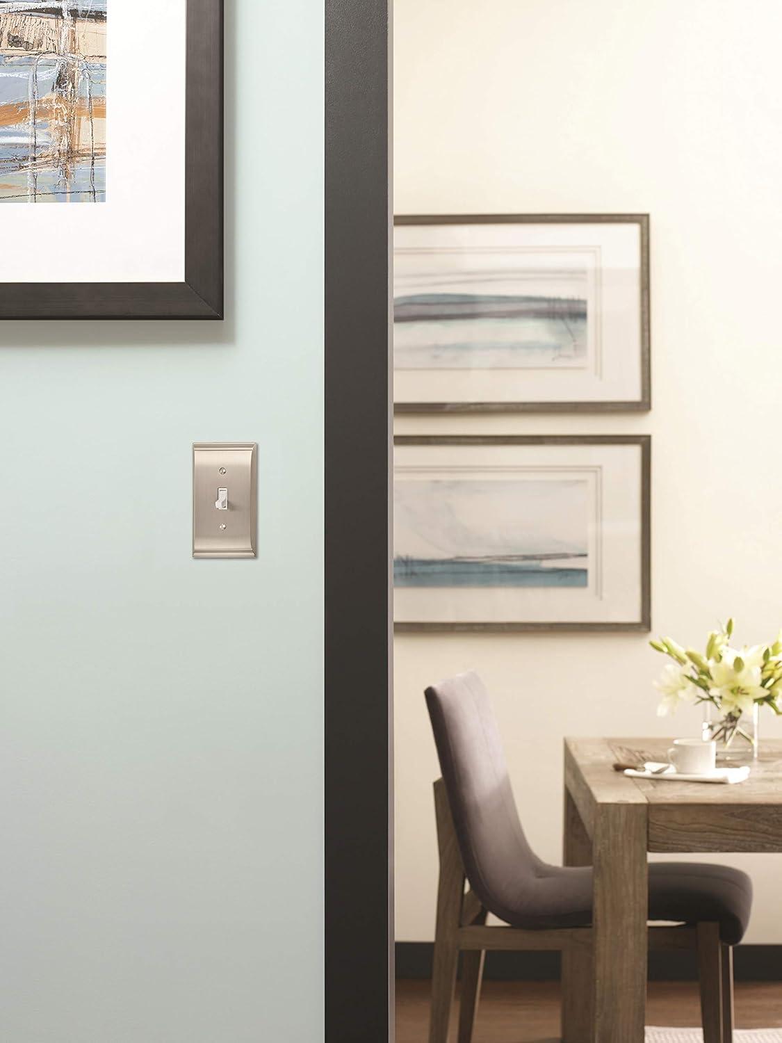 image:imageAmerock Wall Plate Golden Champagne 2 Toggle Switch Plate Cover Mulholland 1 Pack Light Switch CoverSatin Nickel