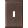 Amerock | Wall Plate | Golden Champagne | 2 Toggle Switch Plate Cover | Mulholland | 1 Pack | Light Switch Cover(Oil Rubbed Bronze)