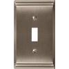 Amerock | Wall Plate | Golden Champagne | 2 Toggle Switch Plate Cover | Mulholland | 1 Pack | Light Switch Cover(Satin Nickel)