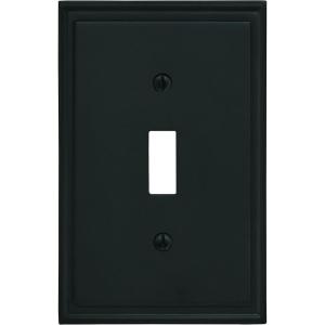 Amerock | Wall Plate | Golden Champagne | 2 Toggle Switch Plate Cover | Mulholland | 1 Pack | Light Switch Cover(Black Bronze)