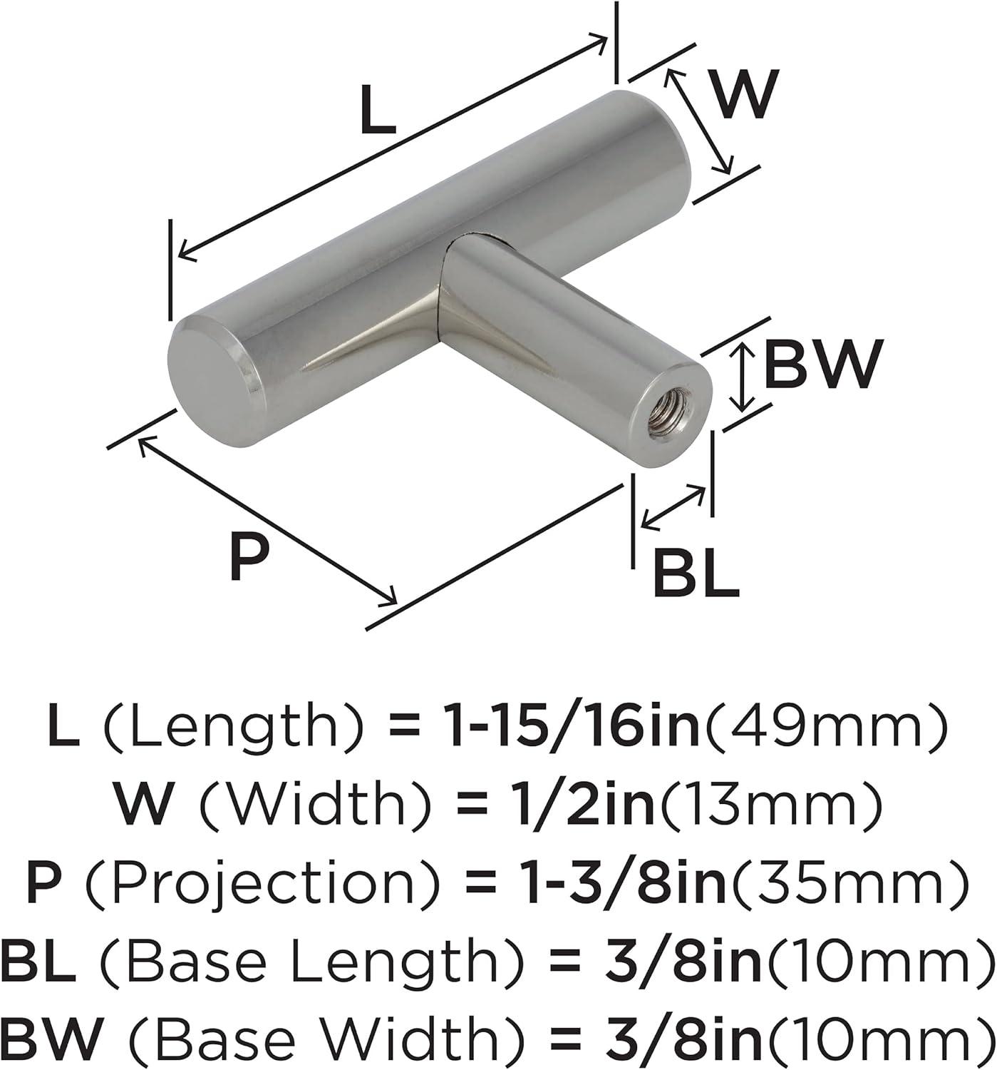 image:imageAmerock Cabinet Knob Stainless Steel 11516 inch 49 mm Length Bar Pulls 1 Pack Drawer Knob Cabinet HardwarePolished Nickel