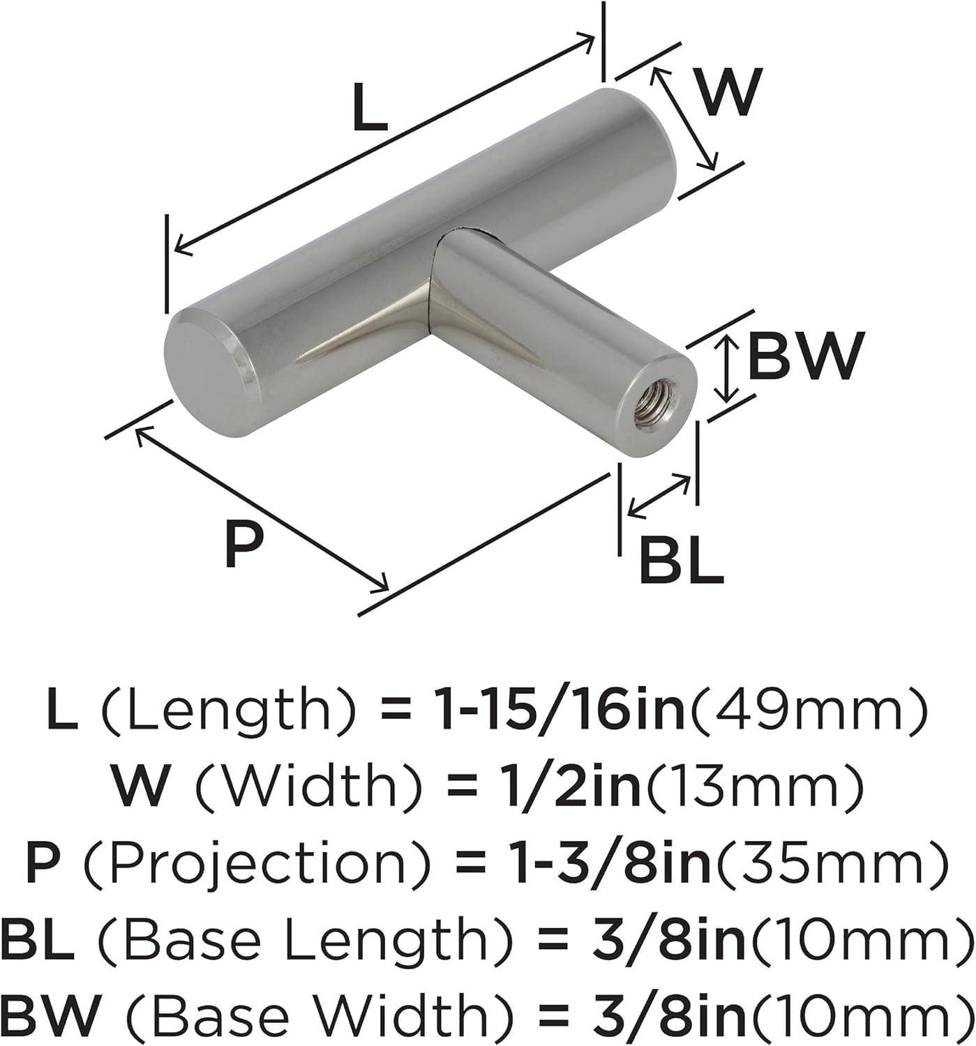 image:imageAmerock Cabinet Knob Stainless Steel 11516 inch 49 mm Length Bar Pulls 1 Pack Drawer Knob Cabinet HardwarePolished Nickel