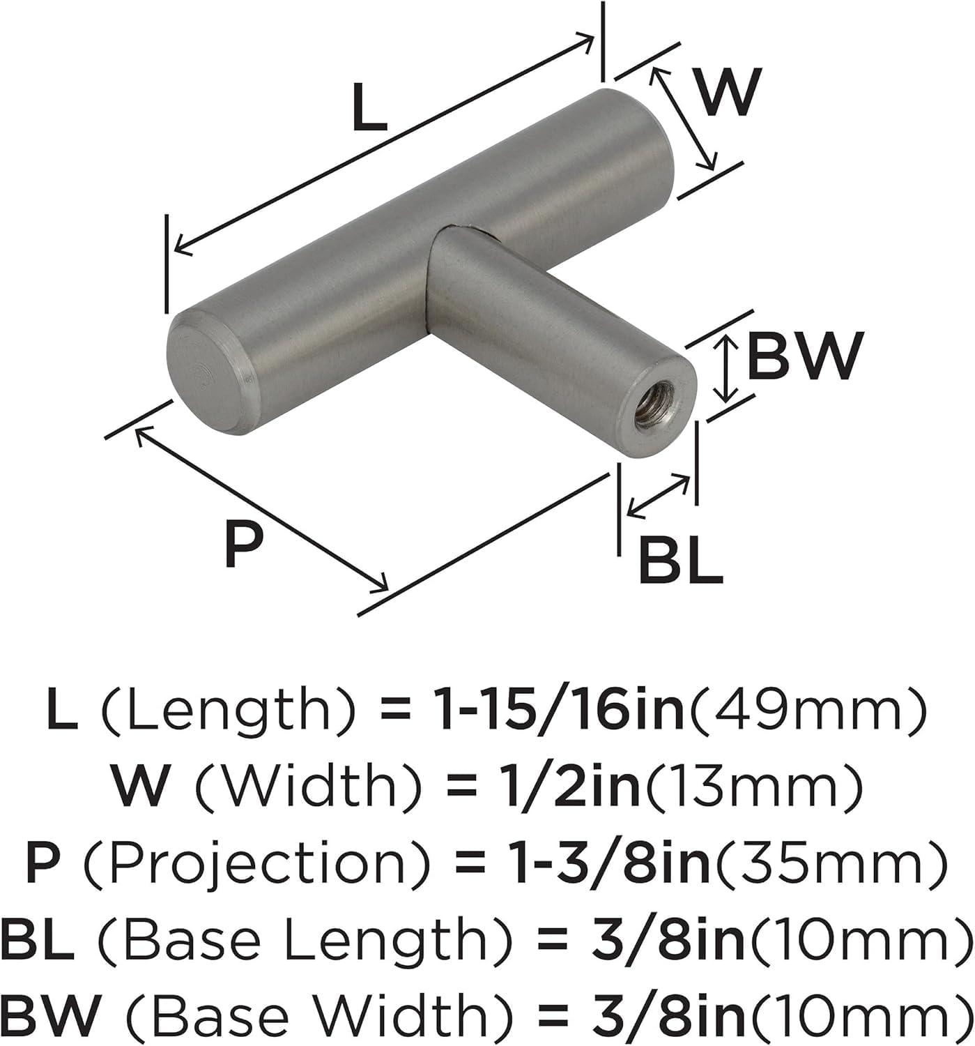 image:imageAmerock Cabinet Knob Stainless Steel 11516 inch 49 mm Length Bar Pulls 1 Pack Drawer Knob Cabinet HardwareSterling Nickel