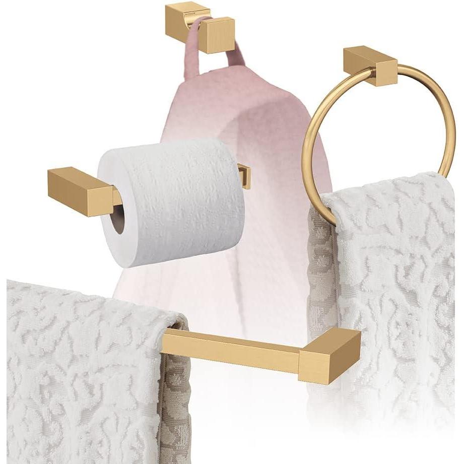 image:imageAmerock Champagne Bronze Monument Towel Bar 18 inch 457 mm 4 Piece Bathroom Accessories Set